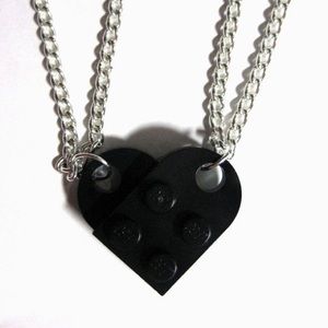 black lego heart necklaces (preorder)